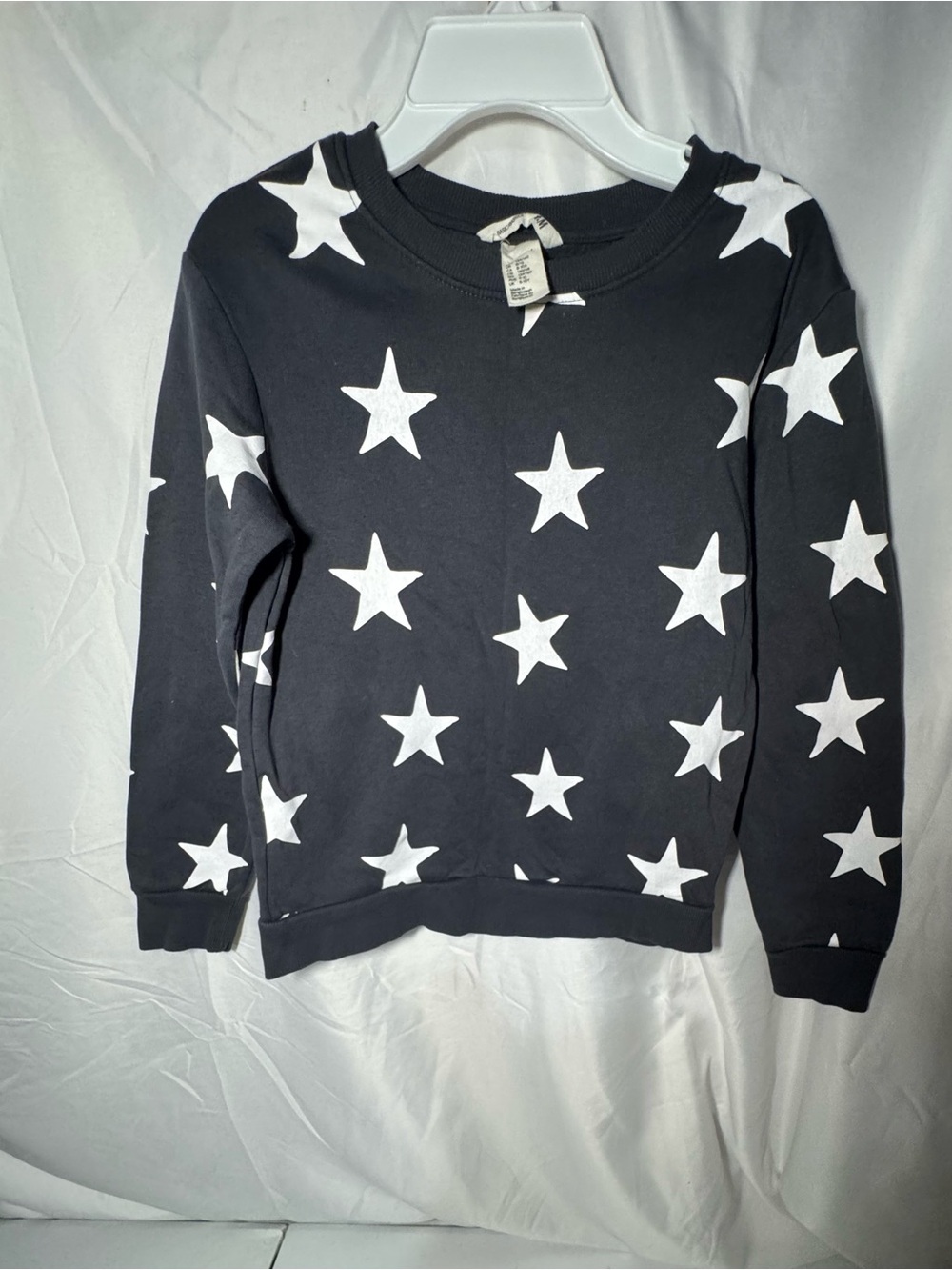 H&M Grey Sweatshirt with White Star Print for Kids